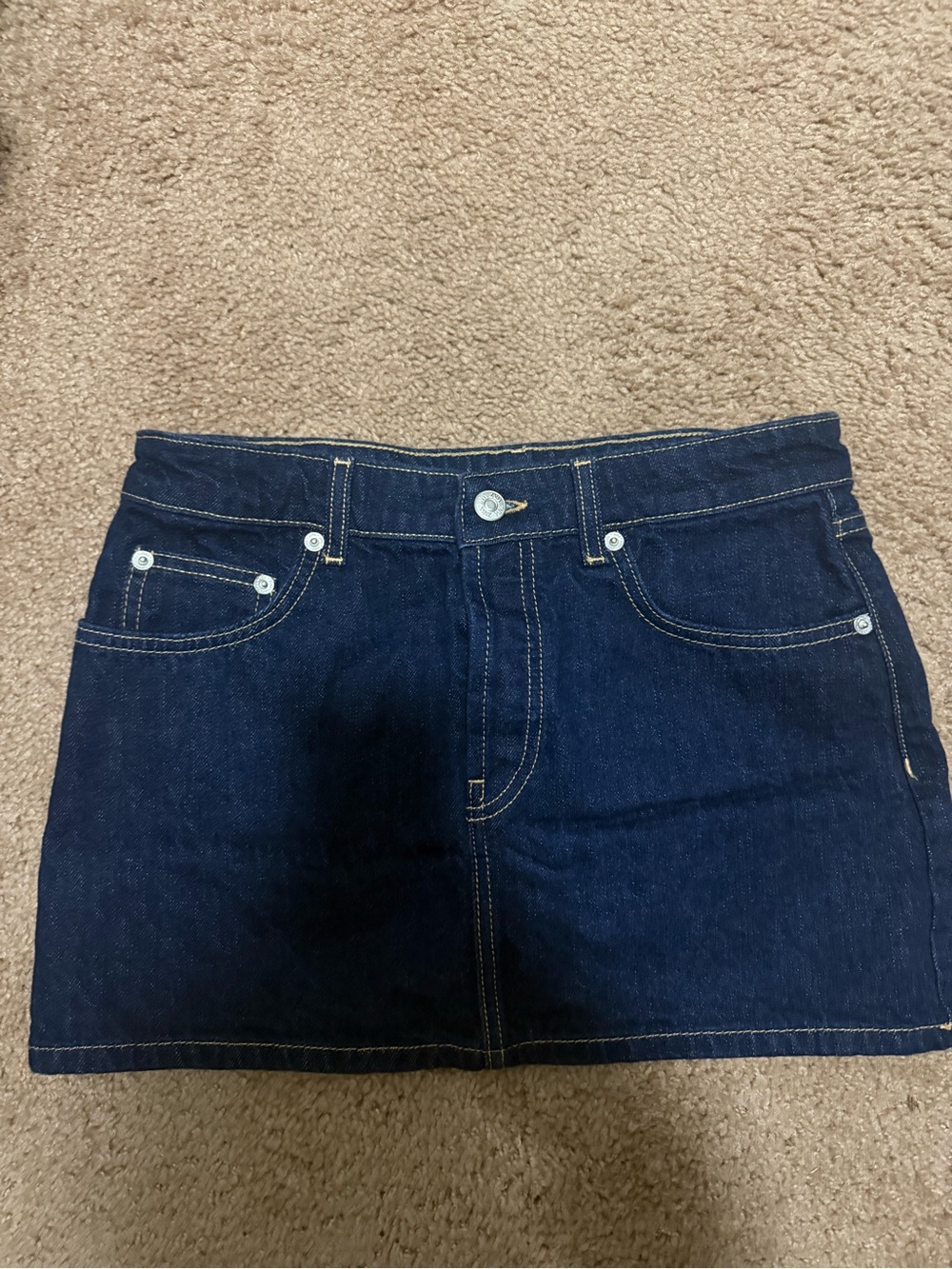 Dark Blue Denim Mini Skirt Zara